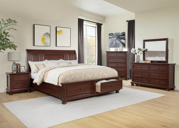 English Elm Contemporary Six Drawer Cherry Wood Dresser with Veneer Fronts for Master Bedroom B2741P457651