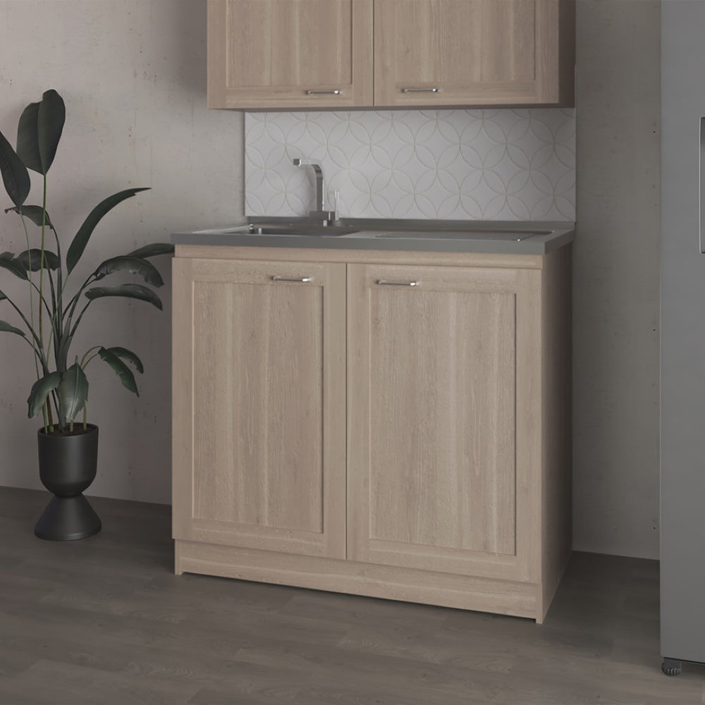 English Elm Montello White Utility Sink with Open Shelves for Laundry Mudroom Workspace B092S00280
