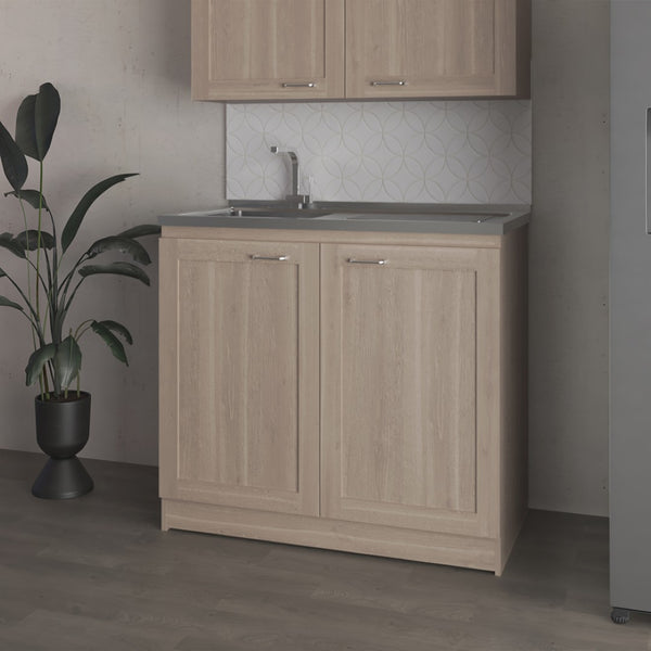 English Elm Montello White Utility Sink with Open Shelves for Laundry Mudroom Workspace B092S00280