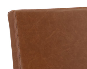 Sunpan Brinley Dining Chair - Modern Faux Leather Comfort with Stylish Powder Coated Stainless Steel Legs Black / Hazelnut