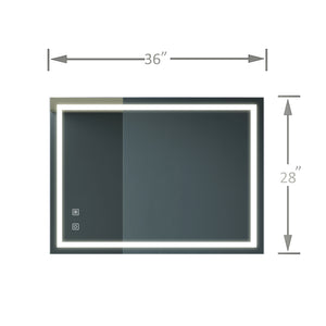 English Elm 36X28 Inch Bathroom Led Vanity Mirror – Dimmable, Anti-Fog, Adjustable Color Temp & Waterproof Design W1992P210830