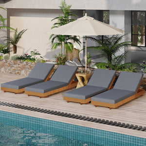 English Elm Christopher Knight Home® - Lounge Chaise Set - Solid Acacia Wood With Dark Grey Cushion, Ergonomic Design, Cream Version Available N770P281696C_65429.00CUSHDGRY