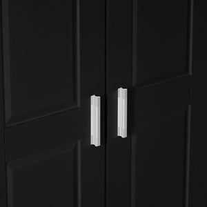 English Elm Storage Compact Two-Door Cabinet with Adjustable Shelf, Anti-Tip Safety, MDF Durability for Home Organizing Black WF323346AAB