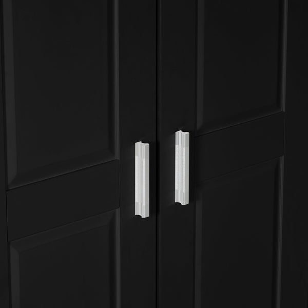 English Elm Storage Compact Two-Door Cabinet with Adjustable Shelf, Anti-Tip Safety, MDF Durability for Home Organizing Black WF323346AAB