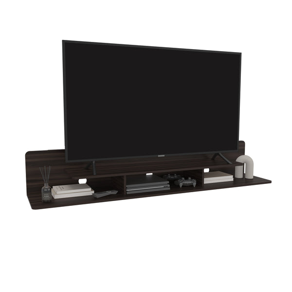 English Elm Marquis Floating TV Stand Walnut Finish — Modern Wall-Mount Media Console with Open Shelves, Compact Storage B070P374512