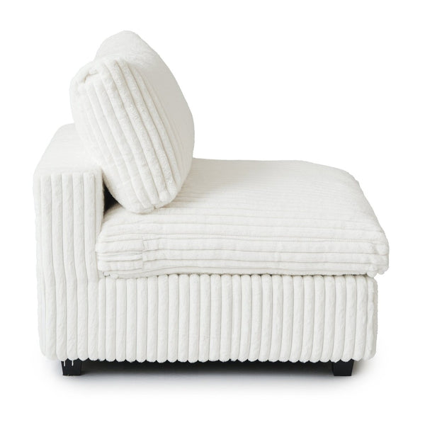 English Elm Pixel Modern Modular Sofa - Versatile Beige Corduroy L-Shaped Sectional For Cozy Living Spaces B341S00034-GIGA