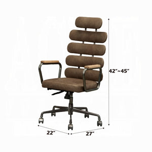 English Elm Calan High Back Executive Office Chair in Top Grain Leather with Mid Century Appeal B2726P419109