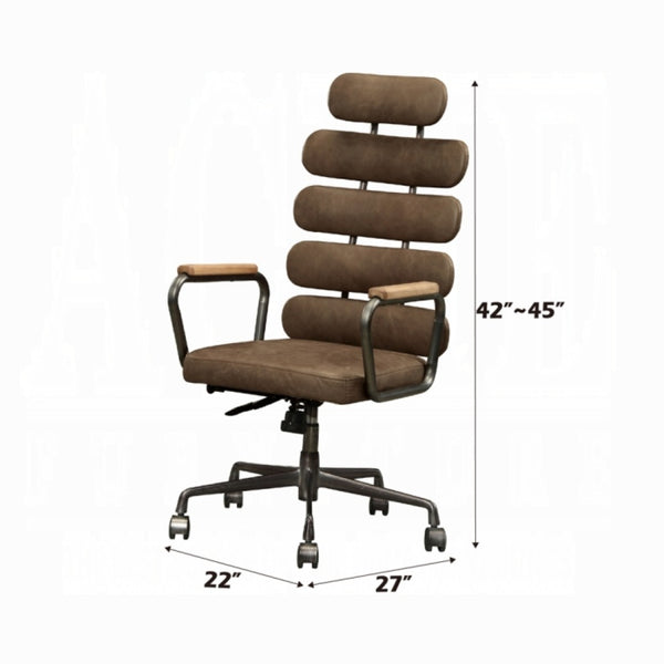 English Elm Calan High Back Executive Office Chair in Top Grain Leather with Mid Century Appeal B2726P419109