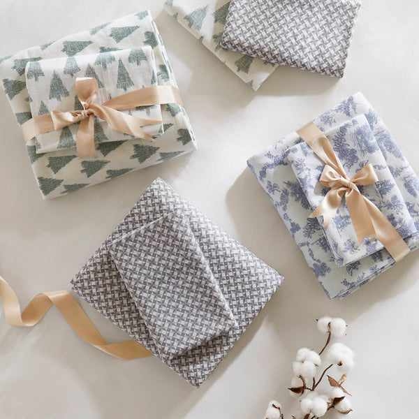 JLA Home True North by Sleep Philosophy - 100% Cotton Flannel Sheet Set — Brushed 160gsm Warmth, Breathable Comfort, Rustic Pine Print for Cozy Bedrooms Ikat tree TN20-0628