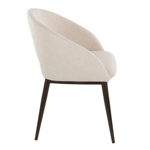 English Elm Renee Contemporary Chair Cream Fabric with Copper Metal Legs — Cut-Out Back, Thick Foam Cushion, Stylish B202P223641