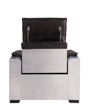 English Elm Misezon Dark Brown Top Grain Leather Power Recliner with Aluminum Frame, Pillow Arms & Full Foam Comfort B2726P280178