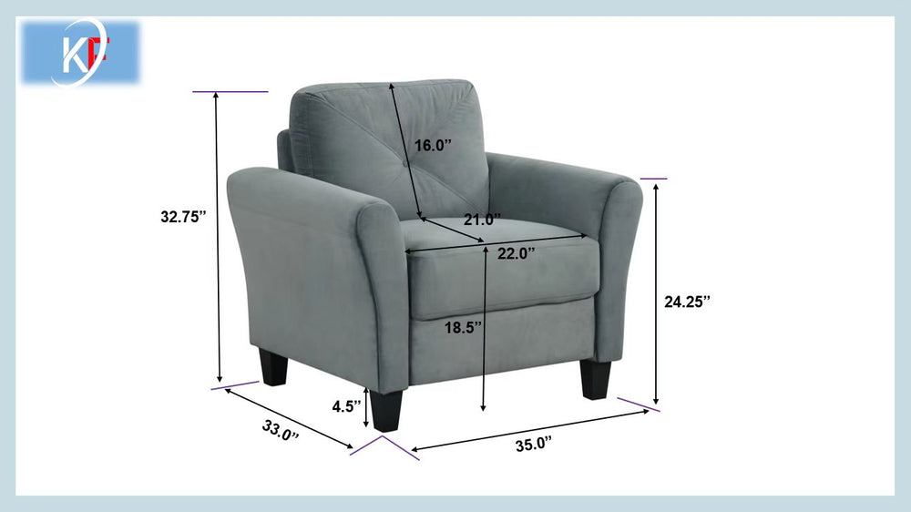 English Elm Couch Stylish Velvet Sectional Sofa For Small Spaces, Modular Design For Comfort And Versatile Use W2121P307542