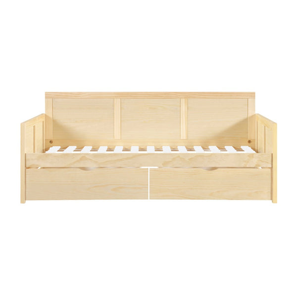 English Elm Daybed Solid Pine Wood Frame Transitional Sofa Sleeper for Studios and Guest Rooms B011S02450