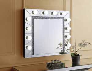 English Elm Noralie Hollywood Glam Wall Mirror with Faux Diamond Frame and Built in Light B2726P448750