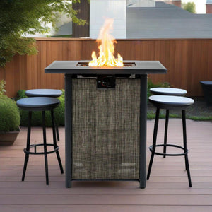 English Elm 28" Propane Gas Fire Pit Table - 50,000 Btu Steel Outdoor Heater For Patio, Garden & Deck Fun! W853P293852