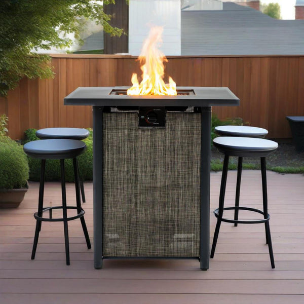 English Elm 28" Propane Gas Fire Pit Table - 50,000 Btu Steel Outdoor Heater For Patio, Garden & Deck Fun! W853P293852