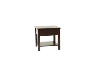 English Elm Simple Contemporary End Table with Walnut Veneer Top and Solid Rubberwood Legs, Square 22" Accent Table Antique Black,Espresso 11 L x 24 W x 27 H HSESF00F6388
