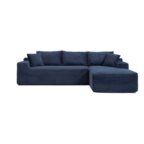 English Elm 105'' Modular Cloud Sectional Corduroy Deep Seat L-shape Couch for Living Room W1117S00414
