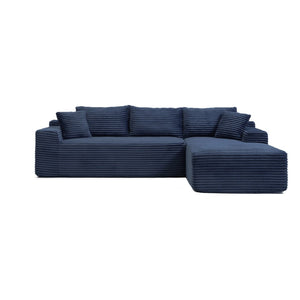 English Elm 105'' Modular Cloud Sectional Corduroy L-shape Deep Seat Sofa for Living Room W1117S00332