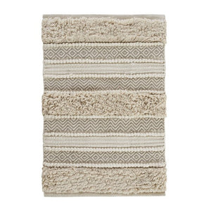 English Elm Woven Textured Stripe Bath Rug 22X58" - Artisan Boho Comfort, Non-Skid Backing, Easy Care Design B035129317-GIGA