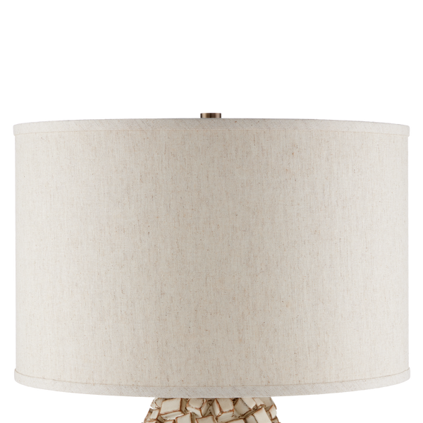 Sugar Cube Ivory Table Lamp - Handcrafted Ceramic Design with Textured Glaze for Unique Decor