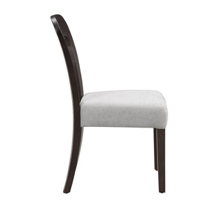 English Elm Dining Side Chairs Set of 2 Gray Chenille Upholstered with Rubberwood Legs for Kitchen N779P236958E