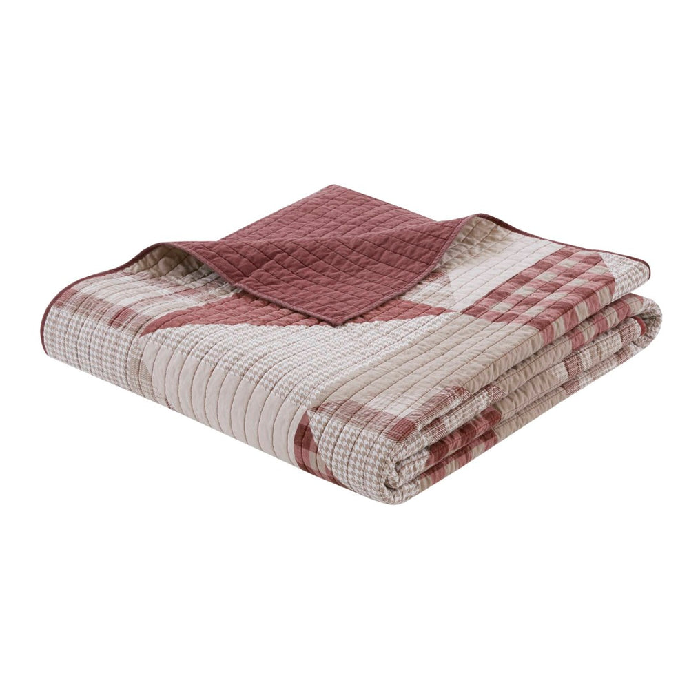 English Elm 3-piece Full Queen Quilt Set Knit Face Microfiber Reverse Farmhouse Bedroom Bedding B035P482963