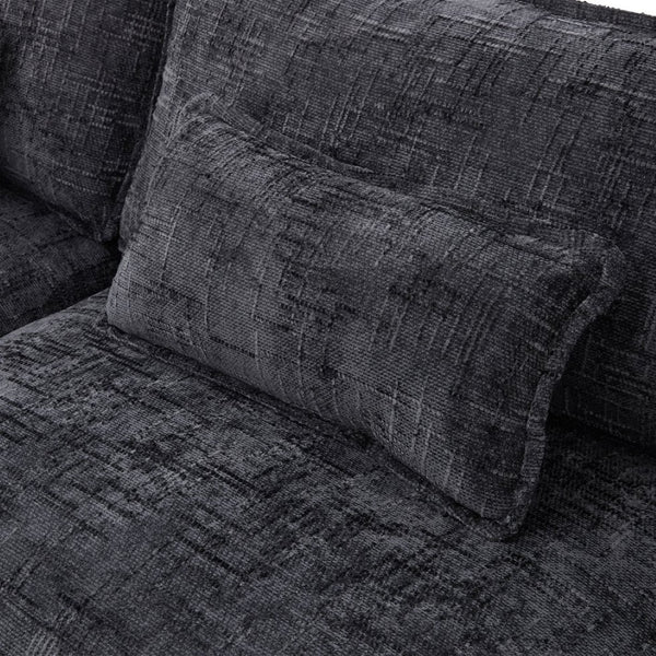 English Elm United We Win 112" Oversized Chenille Sectional Sofa With Storage Ottoman, Usb Ports & Phone Holder W1568S00192-GIGA