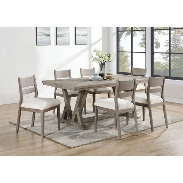 English Elm Ruston Acacia Wood Rectangular Dining Table Seats Eight with Trestle Base B062P441051