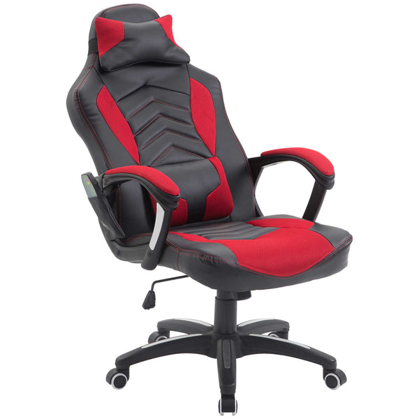 English Elm Homcom Racing Style Gaming Chair With 6-Point Massage, Heated Support, Adjustable Height & Recline W2225P217485