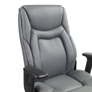 OSP Home Furnishings Exec High Back Bonded Leather Office Chair with Lumbar Support and Pneumatic Lift Grey EC93580-EC42