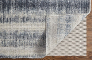 Feizy Rugs Mackay Hand Woven Viscose And Wool Low Pile Striped Rug For Luxurious Modern Home Decor Ivory,Blue Viscose,Wool Mky8824fnvy000e10