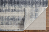 Feizy Rugs Mackay Hand Woven Viscose And Wool Low Pile Striped Rug For Luxurious Modern Home Decor Ivory,Blue Viscose,Wool Mky8824fnvy000e10