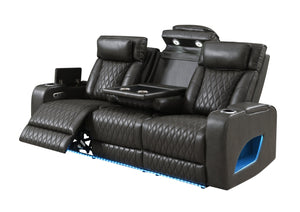 English Elm Taddeo Power Reclining Sofa with Led Lighting Usb Ports and Wireless Charging Pad B2726P435904
