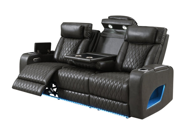 English Elm Taddeo Power Reclining Sofa with Led Lighting Usb Ports and Wireless Charging Pad B2726P435904