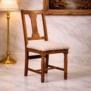 English Elm Solid Wood Handcrafted Writing Chair Turned Legs Farmhouse Traditional Study Desk B182P490917