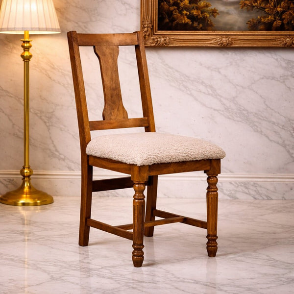 English Elm Solid Wood Handcrafted Writing Chair Turned Legs Farmhouse Traditional Study Desk B182P490917