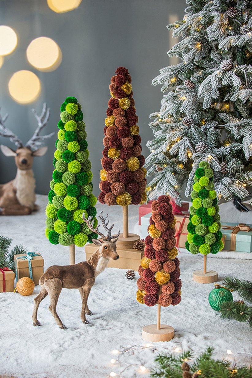 English Elm 8.7x8.7x31.5" Modern Colorful Christmas Tree Table Decor for Coffee Table Shelf Holiday Accent W2078P256556