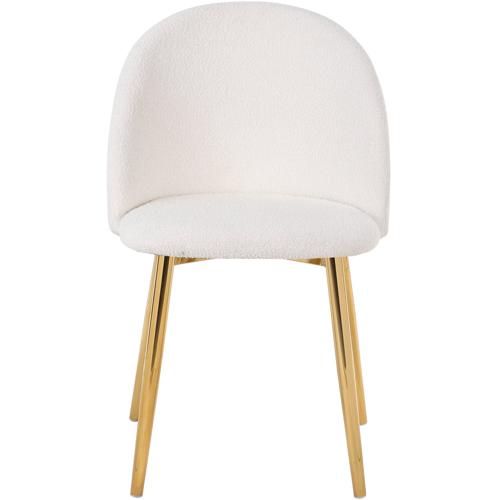 English Elm Ashcroft Furniture - Marion Mid Century Modern Dining Chair Set of 2 — Gold-Plated Legs, White Bouclé Upholstery, Luxe Comfort B183P231914