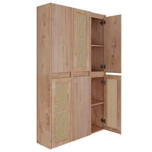 English Elm 36" Bathroom Side Cabinet - Wall-Mounted Floating Design With Soft-Close Doors & Versatile Storage W999S00341