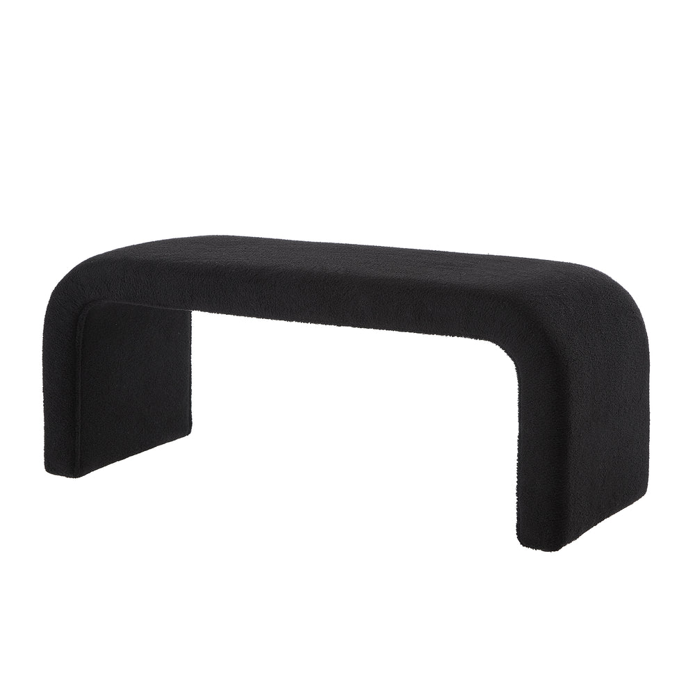 English Elm Set U-Shaped Modern Teddy Ottoman Bench Set of 3 — Versatile Entryway, Bedroom & Living Room Seating Black W2186P282493