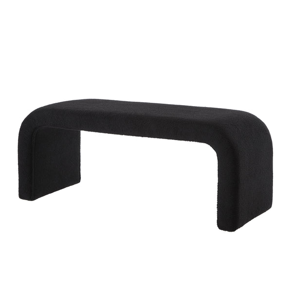 English Elm Set U-Shaped Modern Teddy Ottoman Bench Set of 3 — Versatile Entryway, Bedroom & Living Room Seating Black W2186P282493