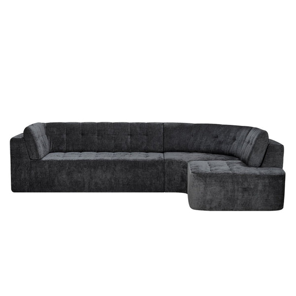 English Elm 119'' Curved L-shaped Sectional with Button Tufting and Pocket Spring Seating N760S0000048E
