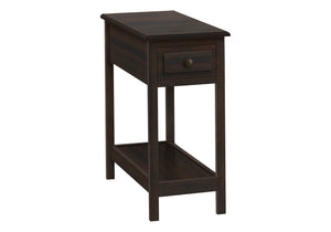 English Elm Accent Drum End Table with Hammered Metal Finish — 22" Handcrafted Cone Shape for Chic Living Spaces Walnut 29 L x 15 W x 7 H B2710P219493