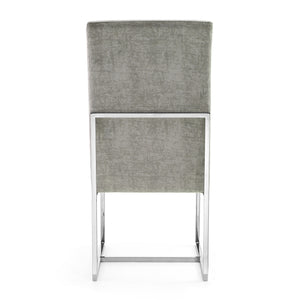English Elm Element Steel-Gray Velvet Dining Chair - Luxurious Comfort With Industrial Style, Fully Assembled! B365P397841