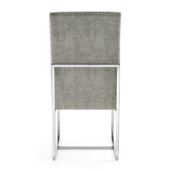 English Elm Element Steel-Gray Velvet Dining Chair - Luxurious Comfort With Industrial Style, Fully Assembled! B365P397841