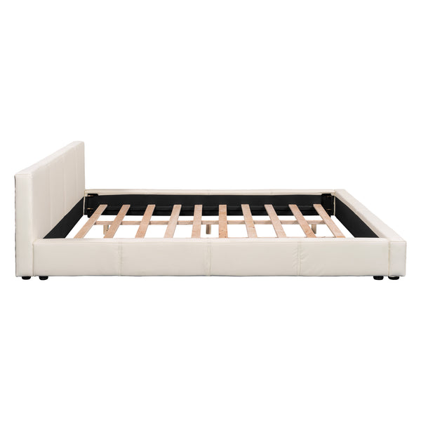 English Elm Christopher Knight Home® - [Stylish Beige Upholstered Bed] - Modern Comfort Meets Minimalist Design For Your Dream Bedroom Setup N769P241218K
