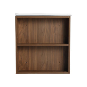 English Elm 30" Wall Mount Bathroom Vanity With Ceramic Sink & Soft-Close Drawers For Modern Storage Solutions W999S00207