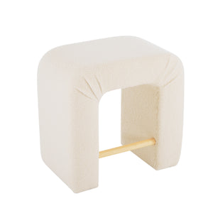 English Elm Christopher Knight Home® - 24''Boucle Modern Inverted U-Shape Stool Set of 2 — Cream Bouclé Upholstery, Rubberwood Legs, 24" Seat N780P187017C