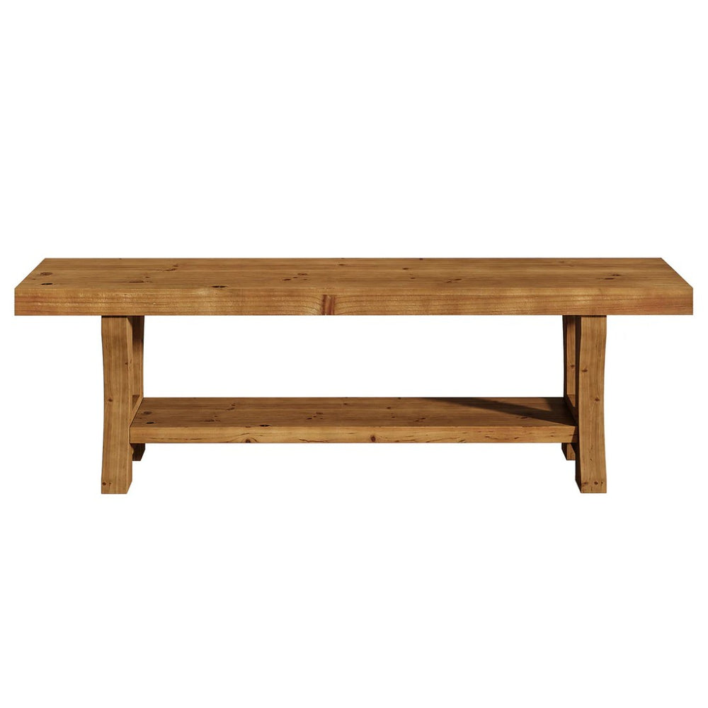 English Elm Entryway Solid Hardwood Bench Distressed Farmhouse Finish 55 Inch Rustic Shoe Seat T3971P464222